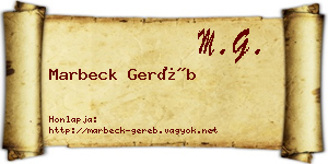 Marbeck Geréb névjegykártya